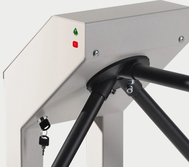 Compact security turnstile T-5 can be unblocked by the key in emergency
